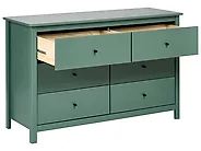 Kommode mit 6 Schubladen BARCALDINE Kiefernholz Grün_1186434
