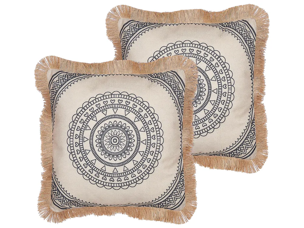Dekokissen 2er Set AGRIMONY 45 x 45 cm Schwarz Orientalisches Muster
