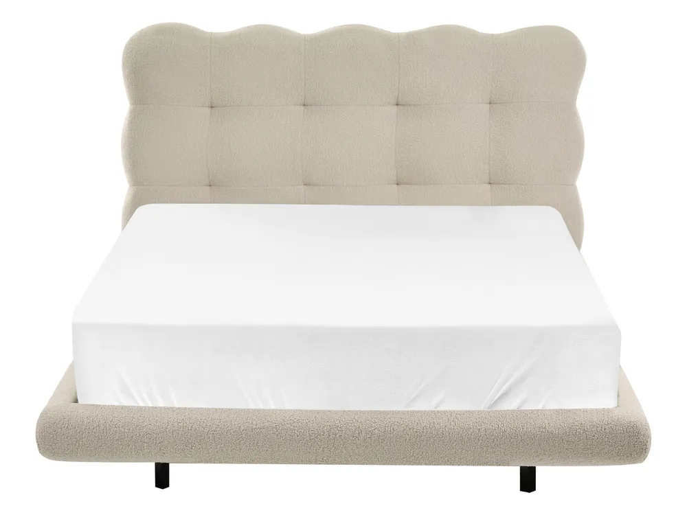 Bed Boucle SOULISSE 120 x 200 cm (EU Small Double) Beige_1129774