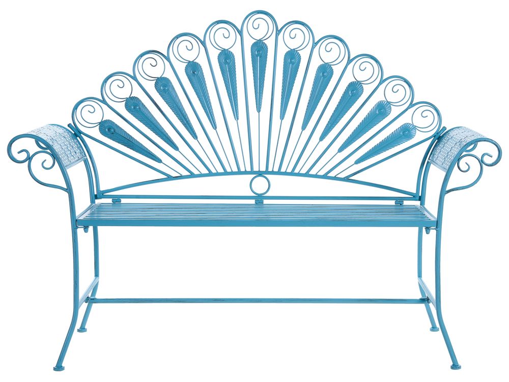 Garden Bench PAVIA 146 cm Metal Blue
