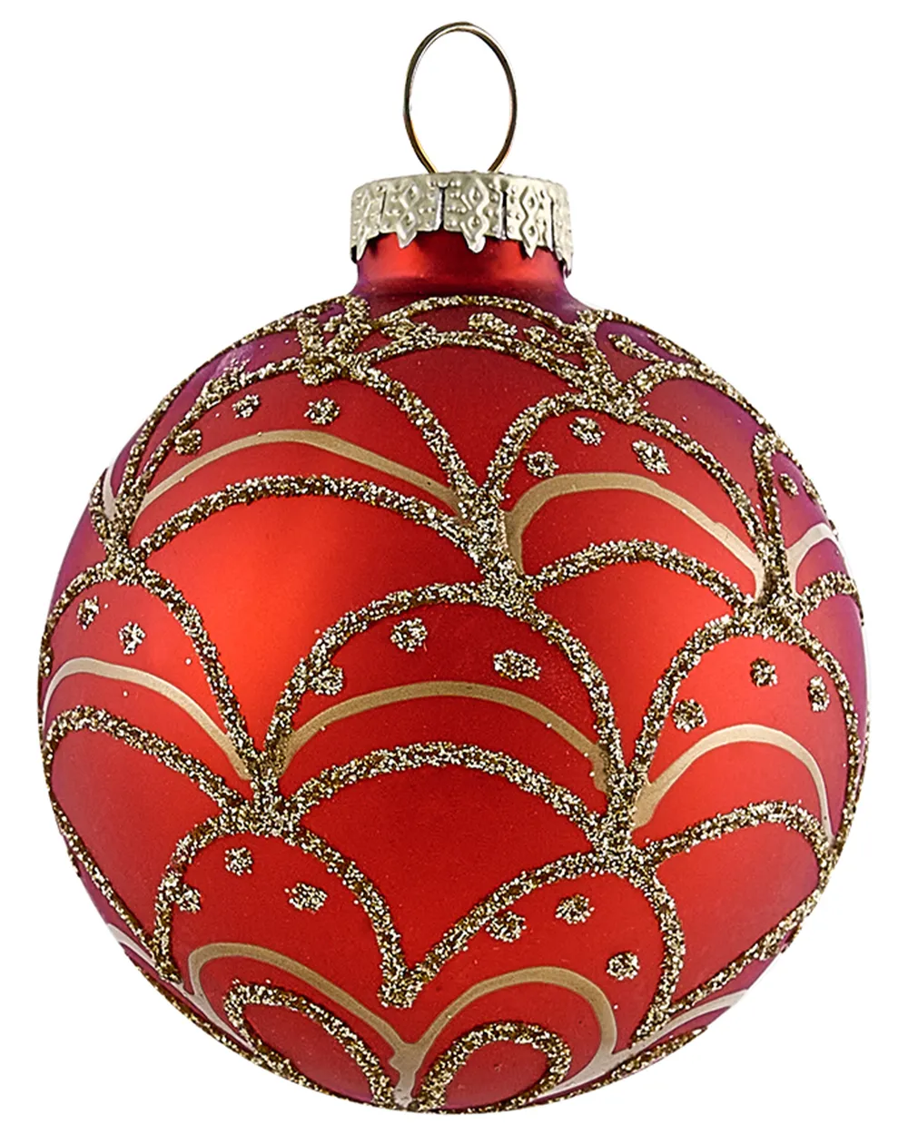 Weihnachtskugel 50er Set SPARKLE Glas Rot / Gold_1027944