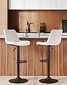 Set mit 2 Barstühlen DUBROVNIK drehbar Samtstoff Hellbeige