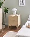 Nachttisch mit 2 Schubladen ARDURA Metall Beige