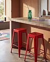 Set mit 2 Barhockern CABRILLO Metall Rot
