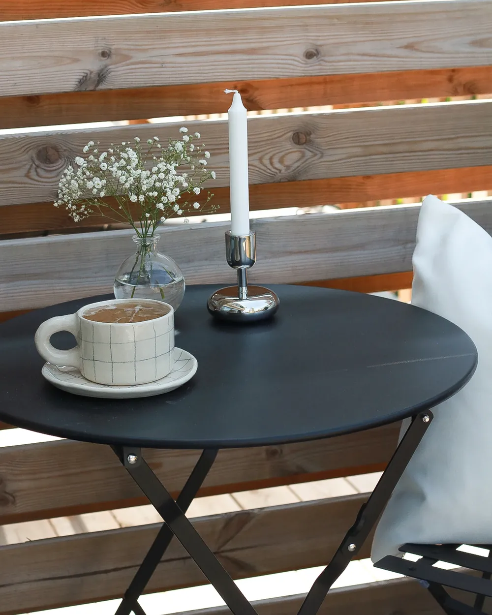 Bistro Set klappbar FIORI Metall Schwarz_929918