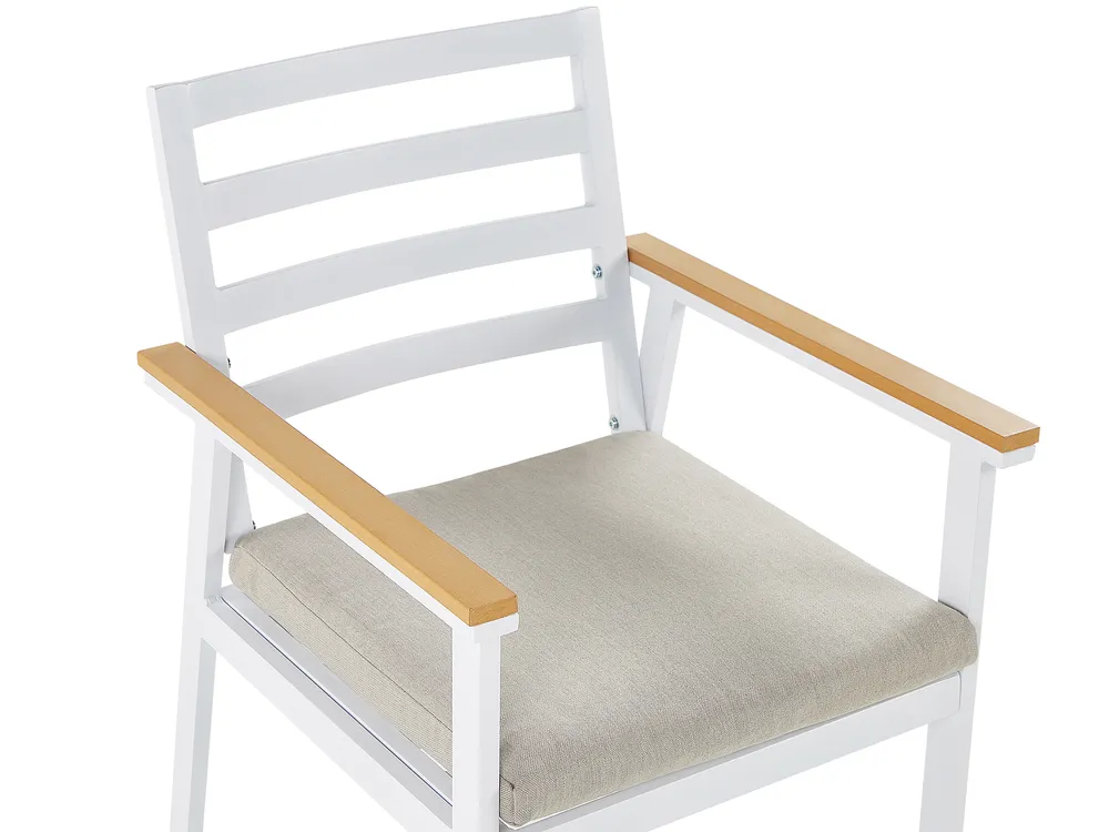 Gartenmöbel Set 4-Sitzer CAVOLI inkl. Kissen Metall Beige_818155