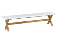 Gartenmöbel Set mit Bänken 6-Sitzer OLBIA Beton Weiß_829722