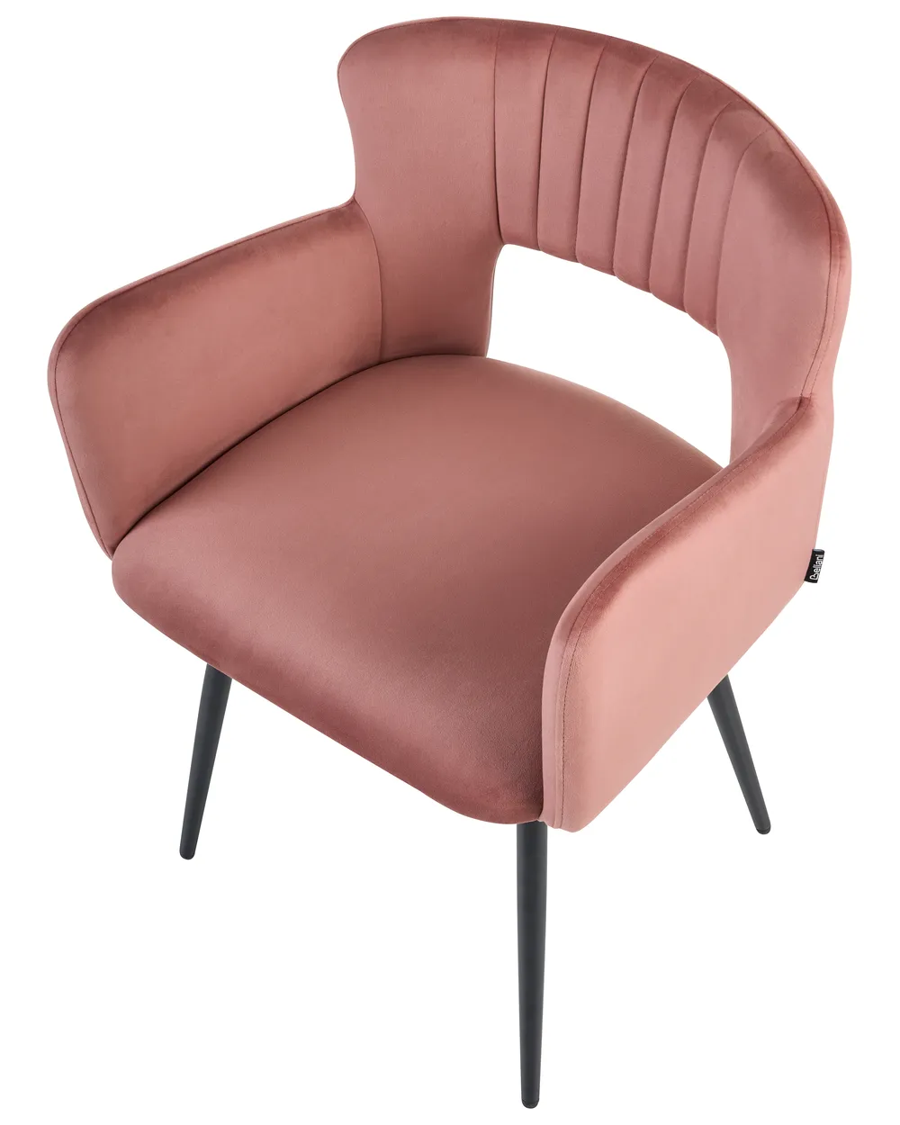 Esszimmerstuhl 2er Set SANILAC Samtstoff Pastellrosa_1071648