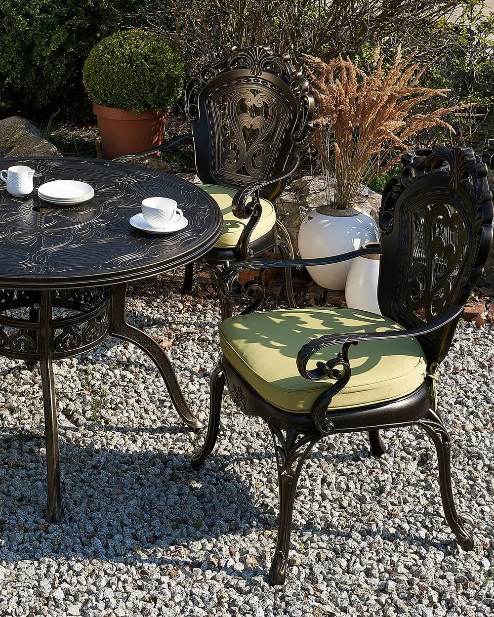 Set mit 2 Stühlen und Sitzkissen SAPRI Metall Dunkelbraun