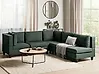 Modul Ecksofa 5-Sitzer UNSTAD Stoff Dunkelgrün rechtsseitig