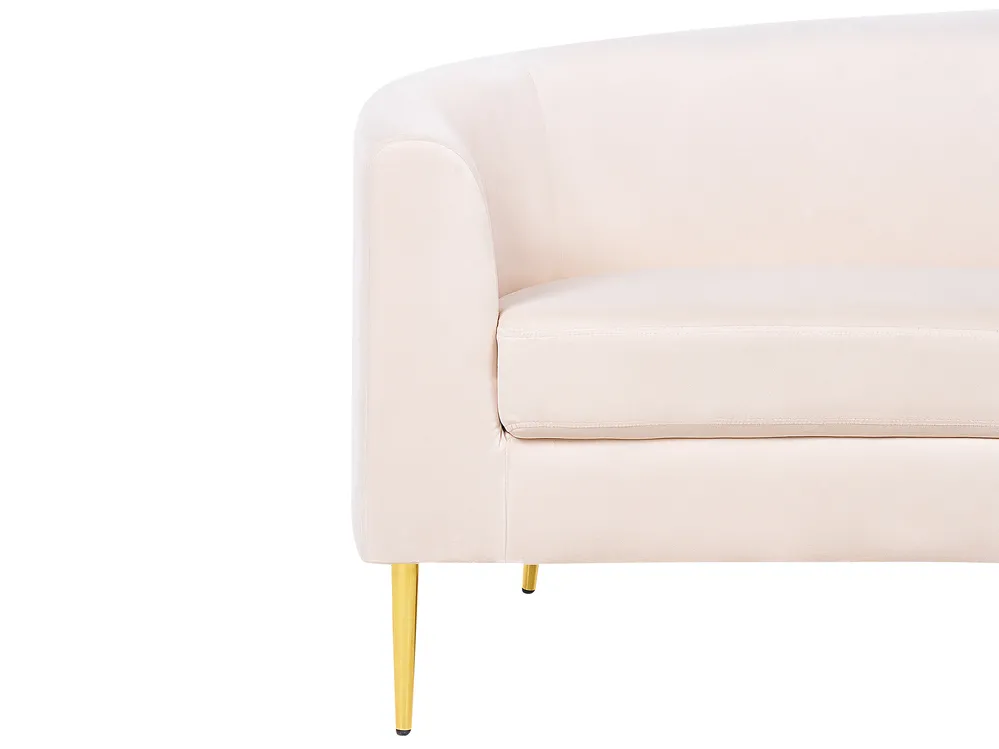 Halbrundes Sofa 4-Sitzer MOSS Samtstoff Hellbeige_851377