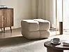 Pouf CALIENTE Bouclé Cremeweiß