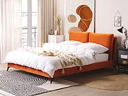 Bett mit Lattenrost Samtstoff MELLE 160 x 200 cm Orange_1156384