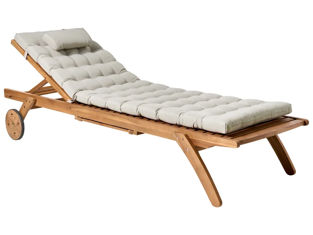Sun Lounger Pad Cushion CESANA PREMIUM 192 x 56 cm Taupe_988064