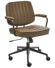 Desk Chair BERNE Faux Leather Brown_1008465