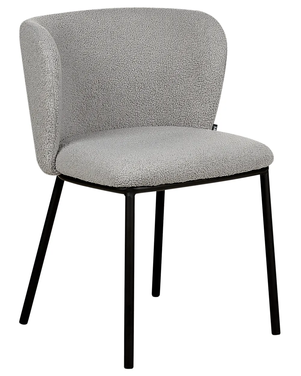 Set of 2 Dining Chairs MINA Boucle Grey_884668