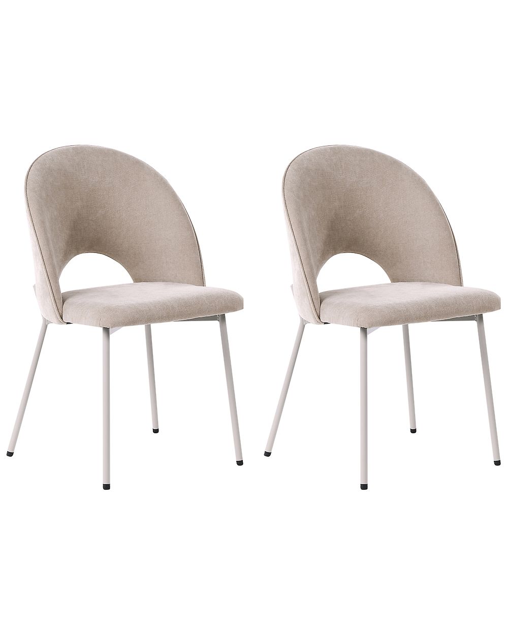 Set of 2 Dining Chairs COVELO Velvet Beige