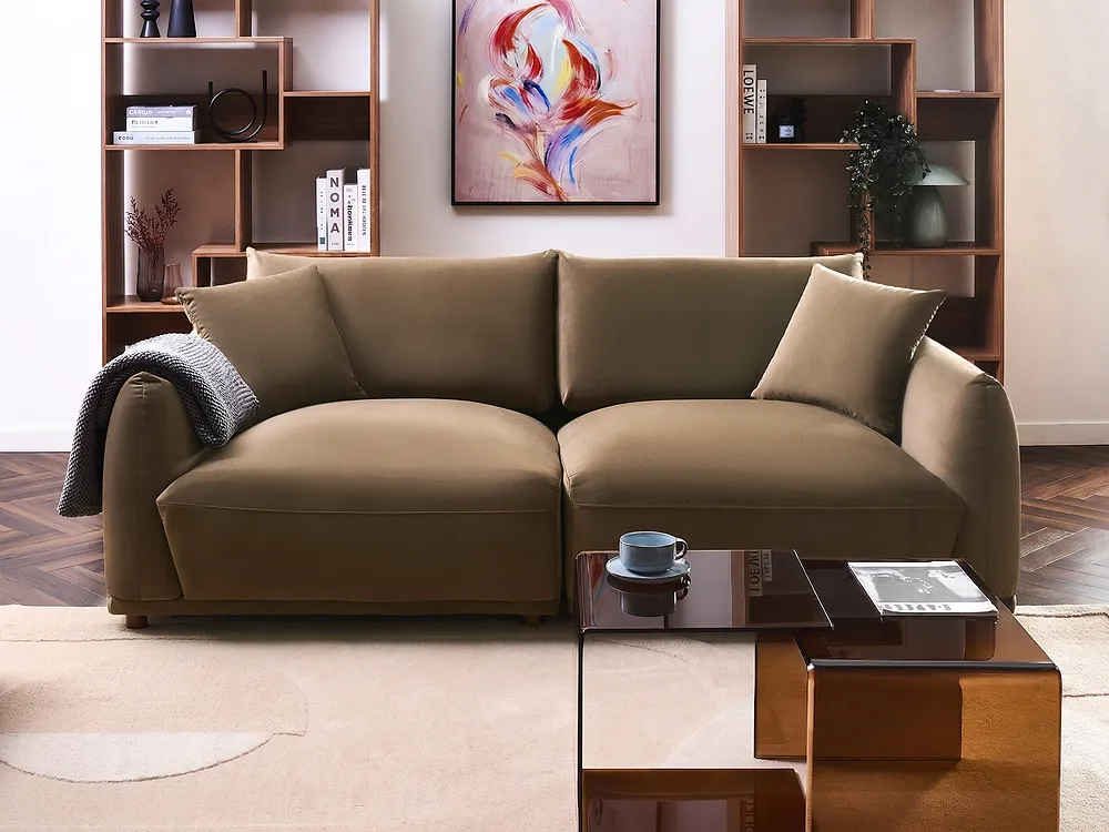 Sofa 3-Sitzer JUBEK Samtstoff Braun_1154815