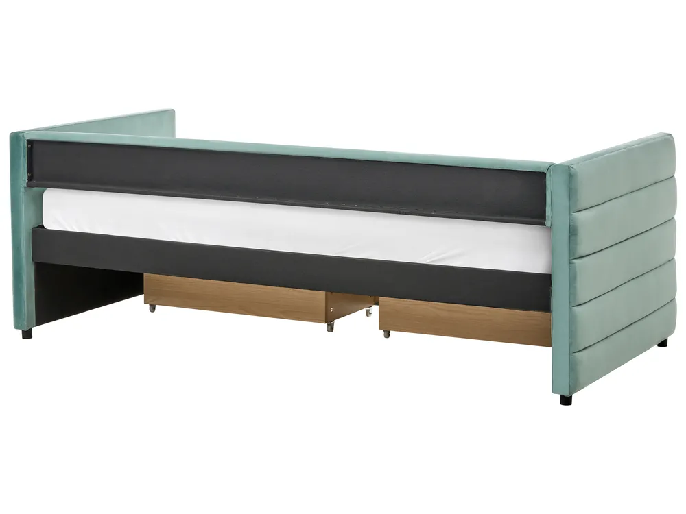 Tagesbett mit Stauraum MARRAY Samtstoff Mintgrün 90 x 200 cm_1022006