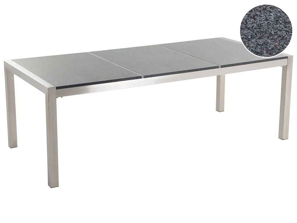 Gartentisch GROSSETO 220 cm 100 cm Granit poliert Grau