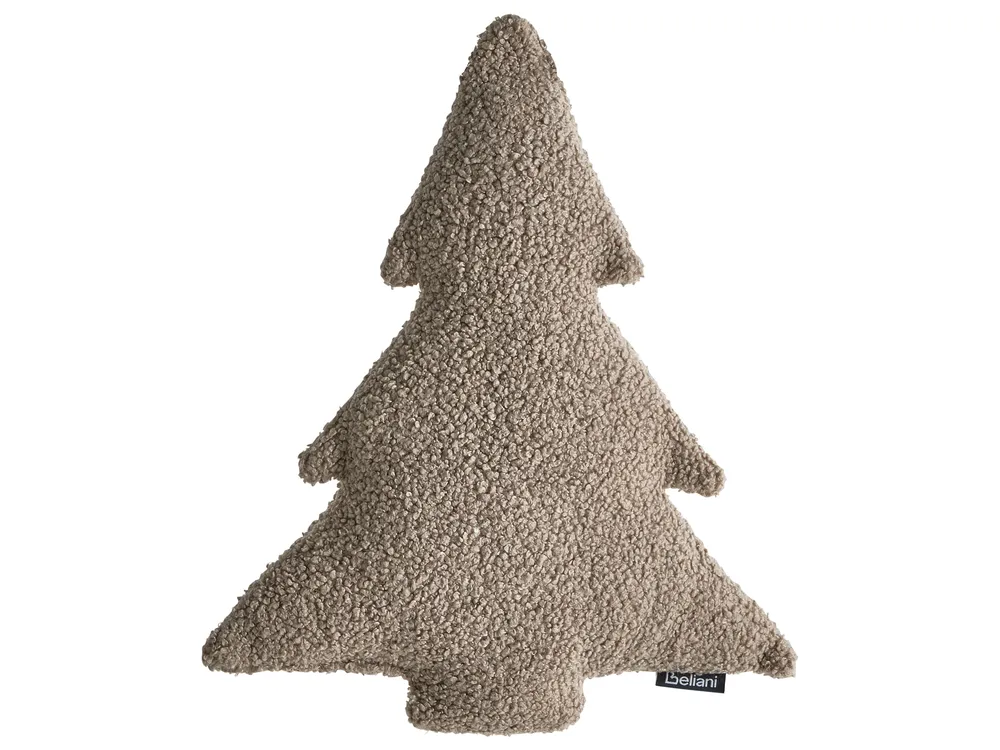 Dekokissen 3er Set WINTERLAND 30 x 35 cm 45 x 25 cm Bouclé Taupe Weihnachtsmotiv_1032963