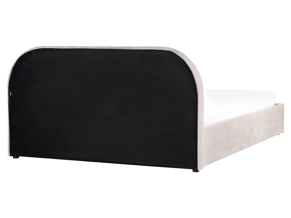 Ottoman Bed QUILLIEN Chenille Taupe 160 x 200 cm (EU King Size)_989560