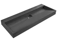 Hängewaschbecken QUENKO 120 x 46 cm Mineralguss Schwarz_981359