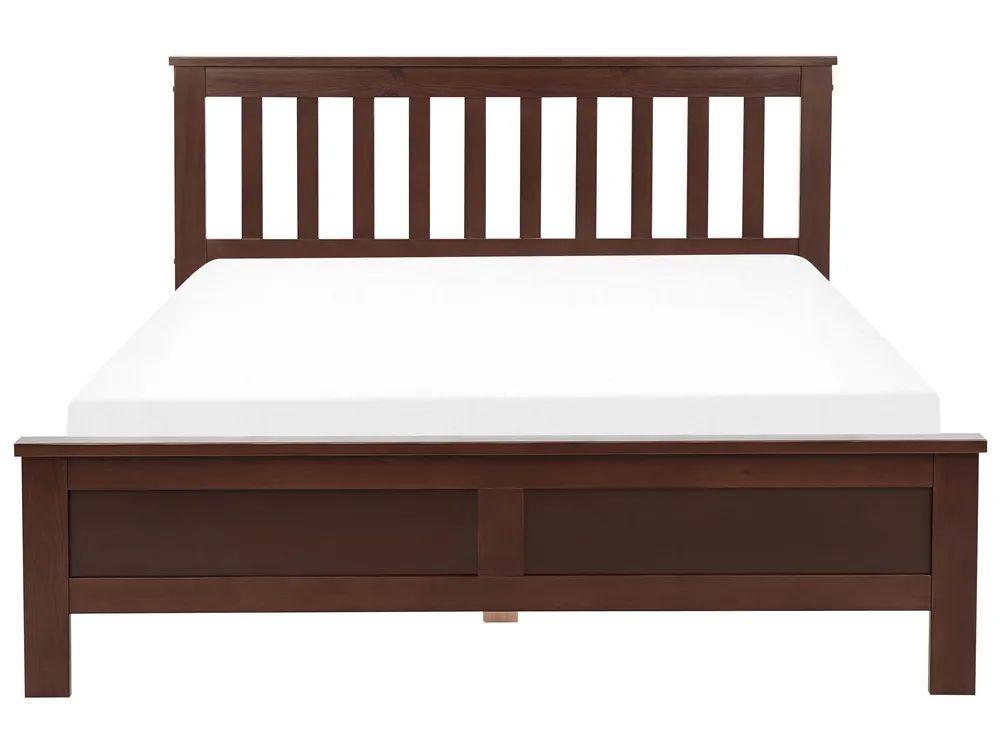 Bett mit Lattenrost Kiefernholz MAYENNE 140 x 200 cm Dunkelbraun_876595