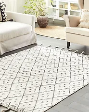 Teppich AGADIR Cremeweiß 160 x 230 cm Baumwolle_1178961