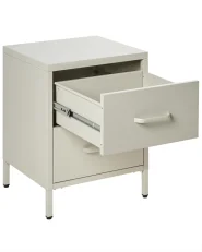 Nachttisch mit 2 Schubladen MALAVI Metall Hellbeige_1053143