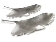 Dekotablett 2er Set Blatt PALENQUE Metall Silber_822973