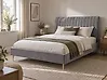 Bett mit Lattenrost Samtstoff MARVILLE 140 x 200 cm Grau