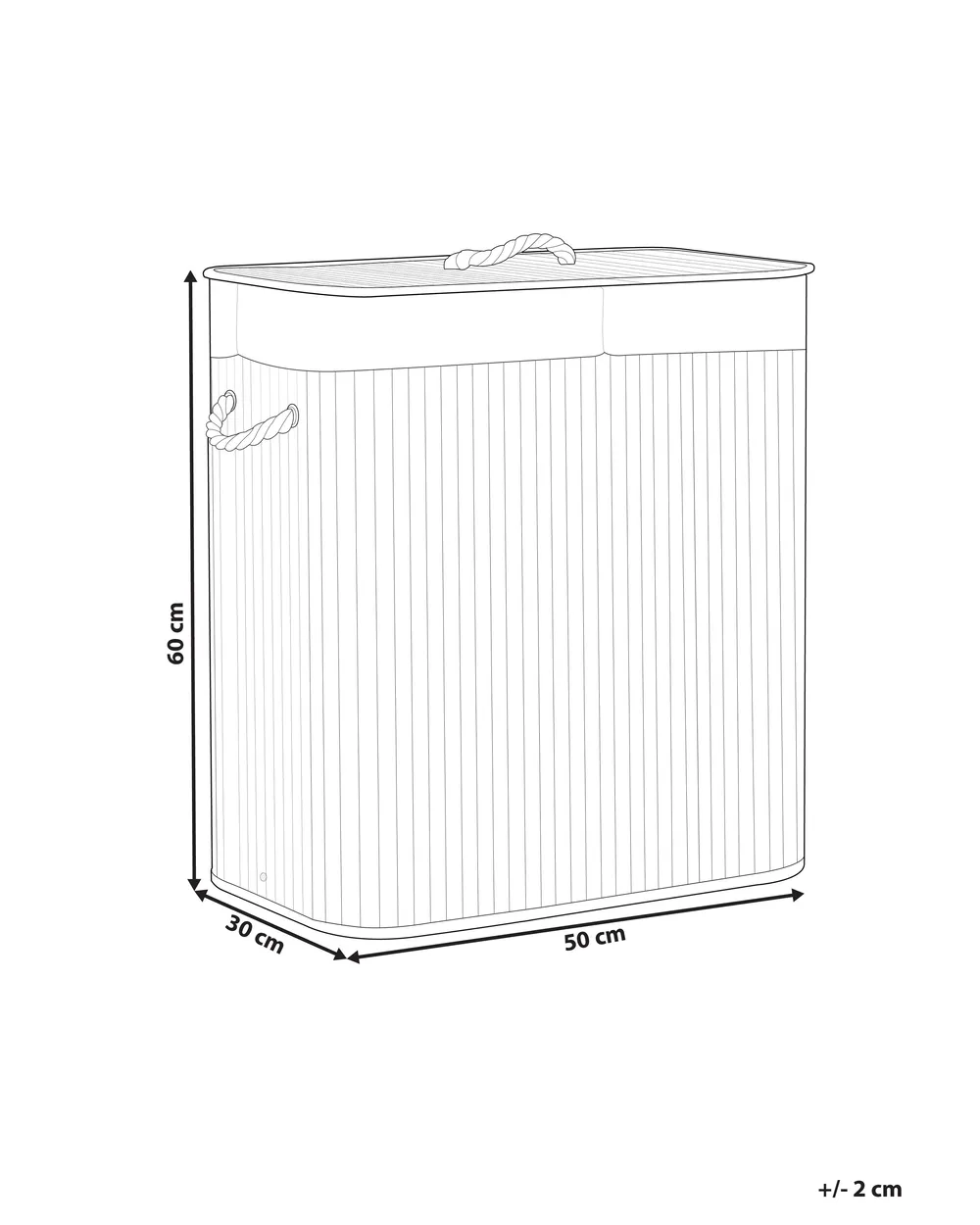 Laundry Basket KANDY Bamboo Dark Brown 72 L_849218