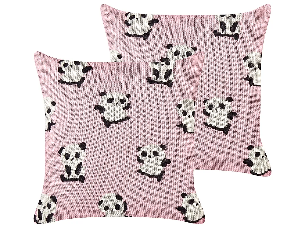 Dekokissen 2er Set TALOKAN 45 x 45 cm Baumwolle Rosa_1185073