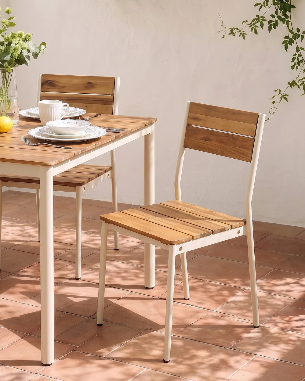 Gartenstuhl 2er Set GIOVINAZZO Akazienholz Braun