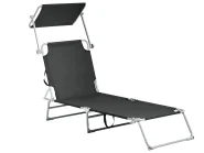 Sonnenliege FOLIGNO mit Relaxfunktion Metall Schwarz_995187
