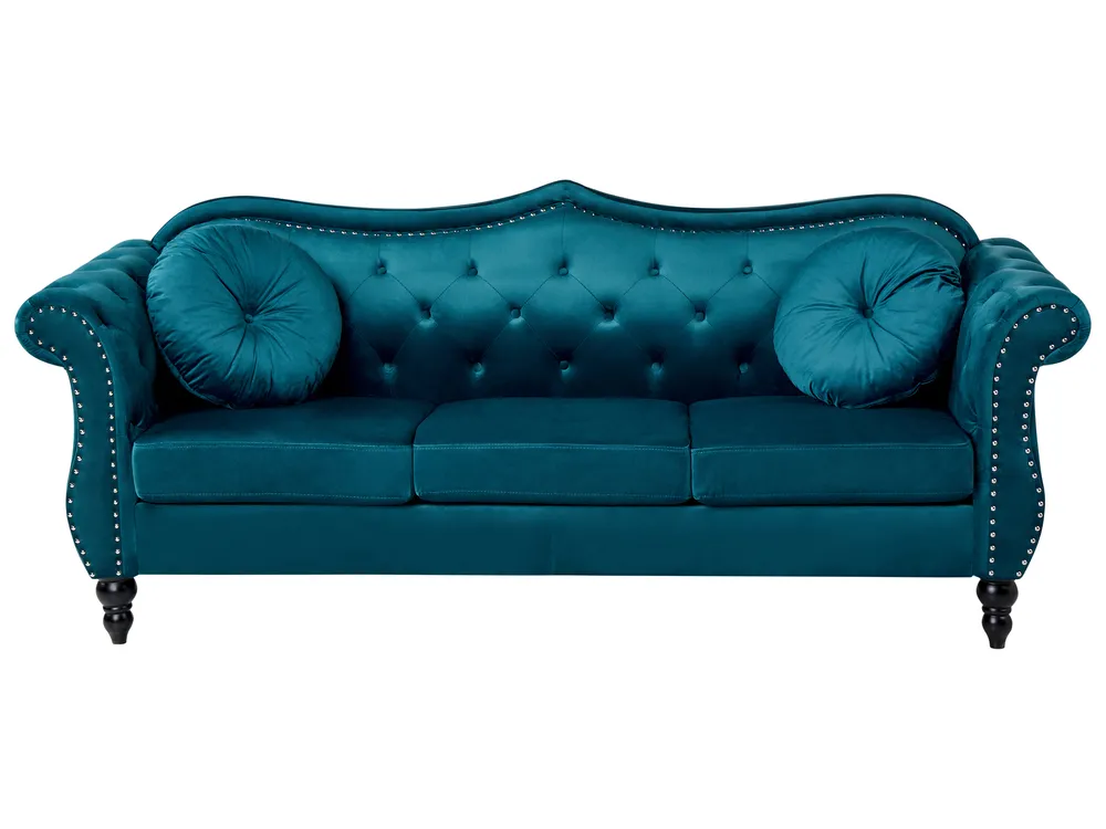 Living Room Set 5 Seater SKIEN Velvet Teal_1050528