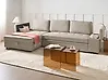 Eckschlafsofa HRISEY mit Stauraum Kunstleinen Beige rechtsseitig