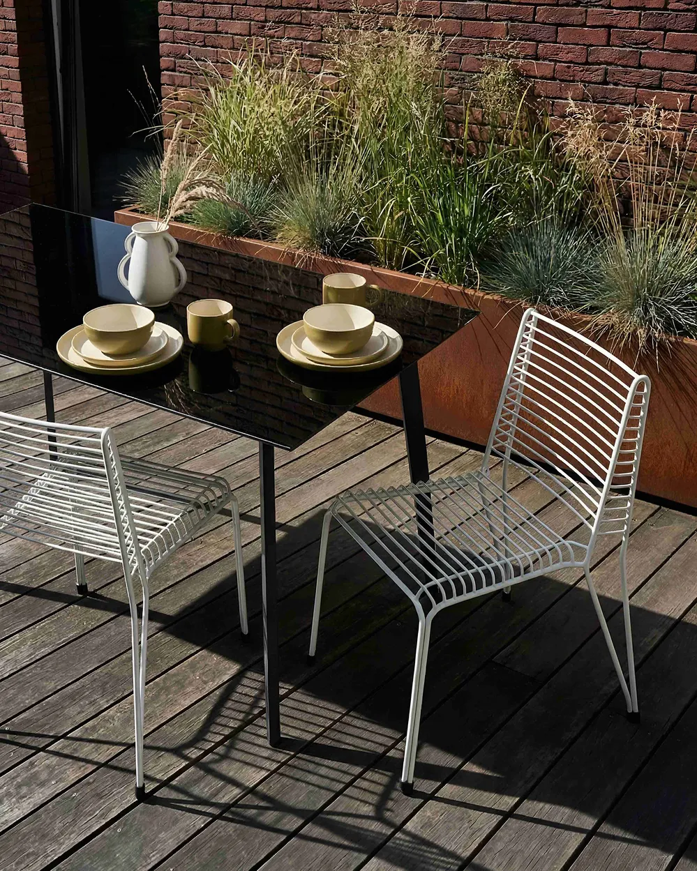 Gartenstuhl 2er Set CHIEVE Metall Weiß_1049249