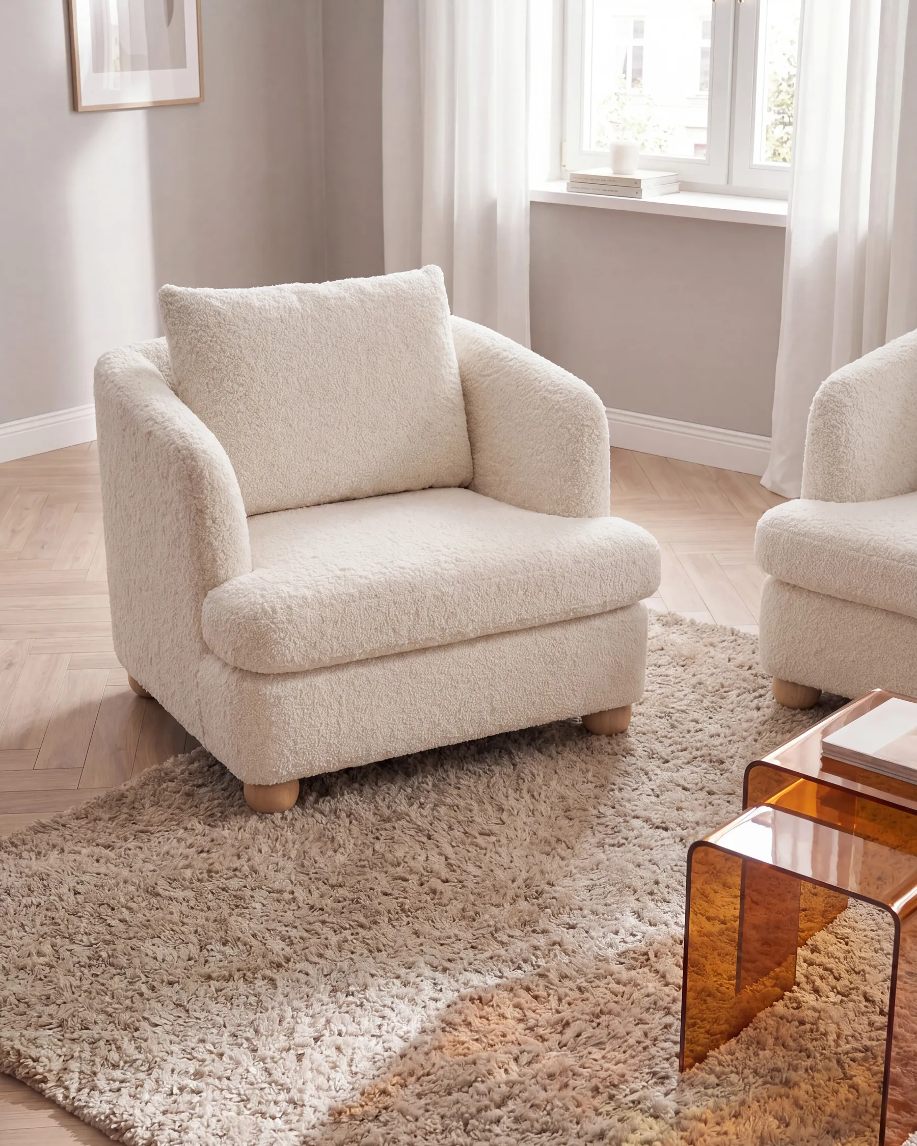 Sessel RATTVIK Bouclé Cremeweiß_1066710