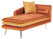 Right-Hand Chaise Longue GONESSE Velvet Orange_941118