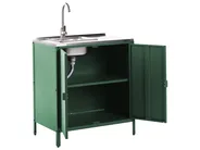 2 Piece Outdoor Kitchen Set with Sink VILAMA Green Metal_974242