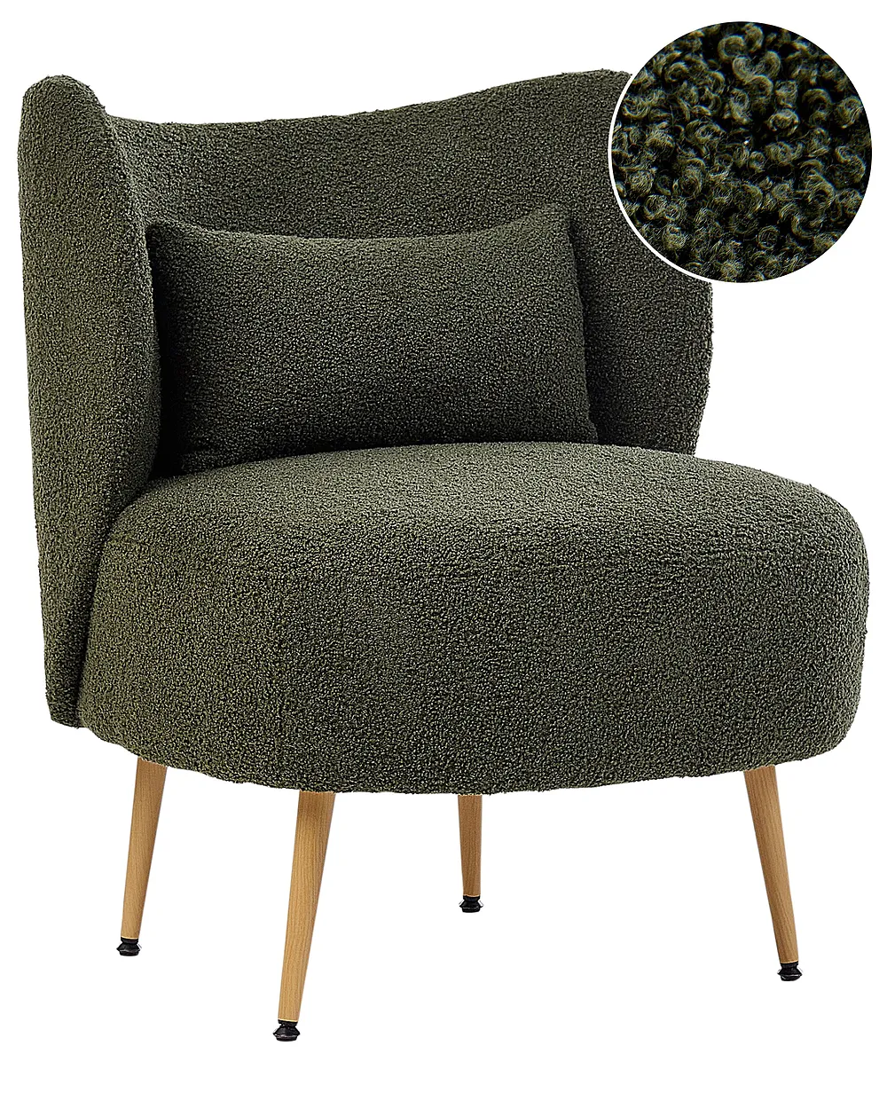 Sessel OTSBY Bouclé Dunkelgrün