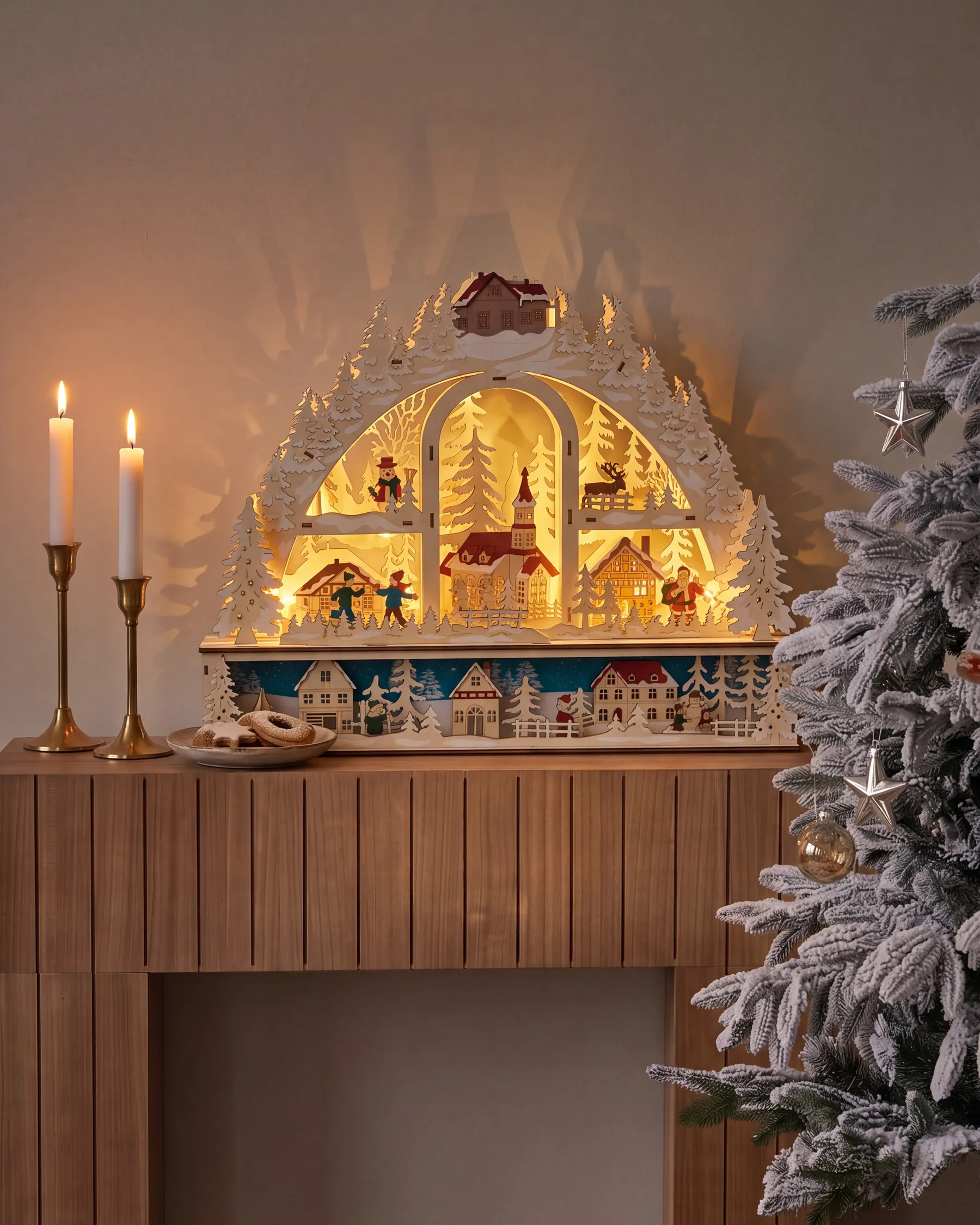 Christmas Decoration LED NORSJO 36 cm Light Brown_1016967