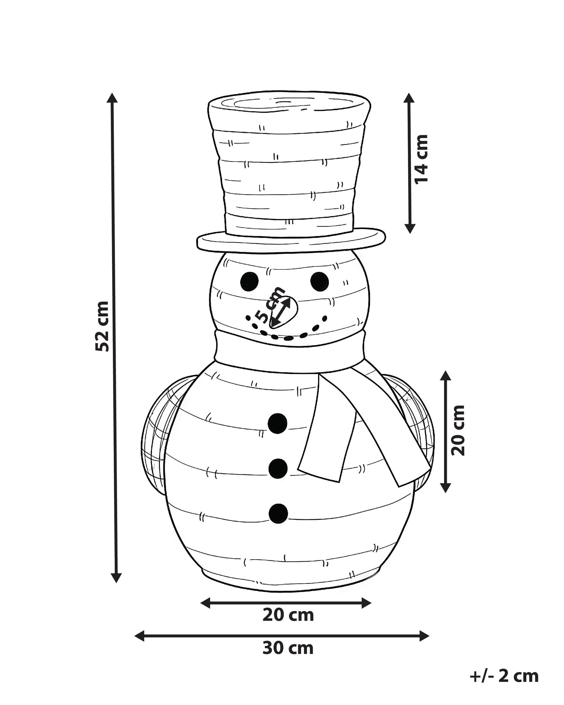 Weihnachtsdekoration LED OLAFSVIK 52 cm Schneemann Naturfarben_1015880