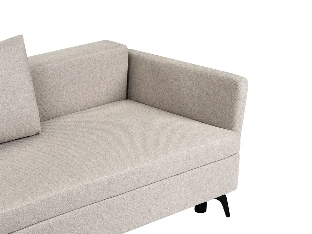 Eckschlafsofa 3-Sitzer KOGE mit Stauraum Stoff Beige rechtsseitig_1082608