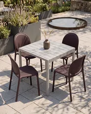 Set of 4 Garden Chairs BRUGNELLO Brown_1106792