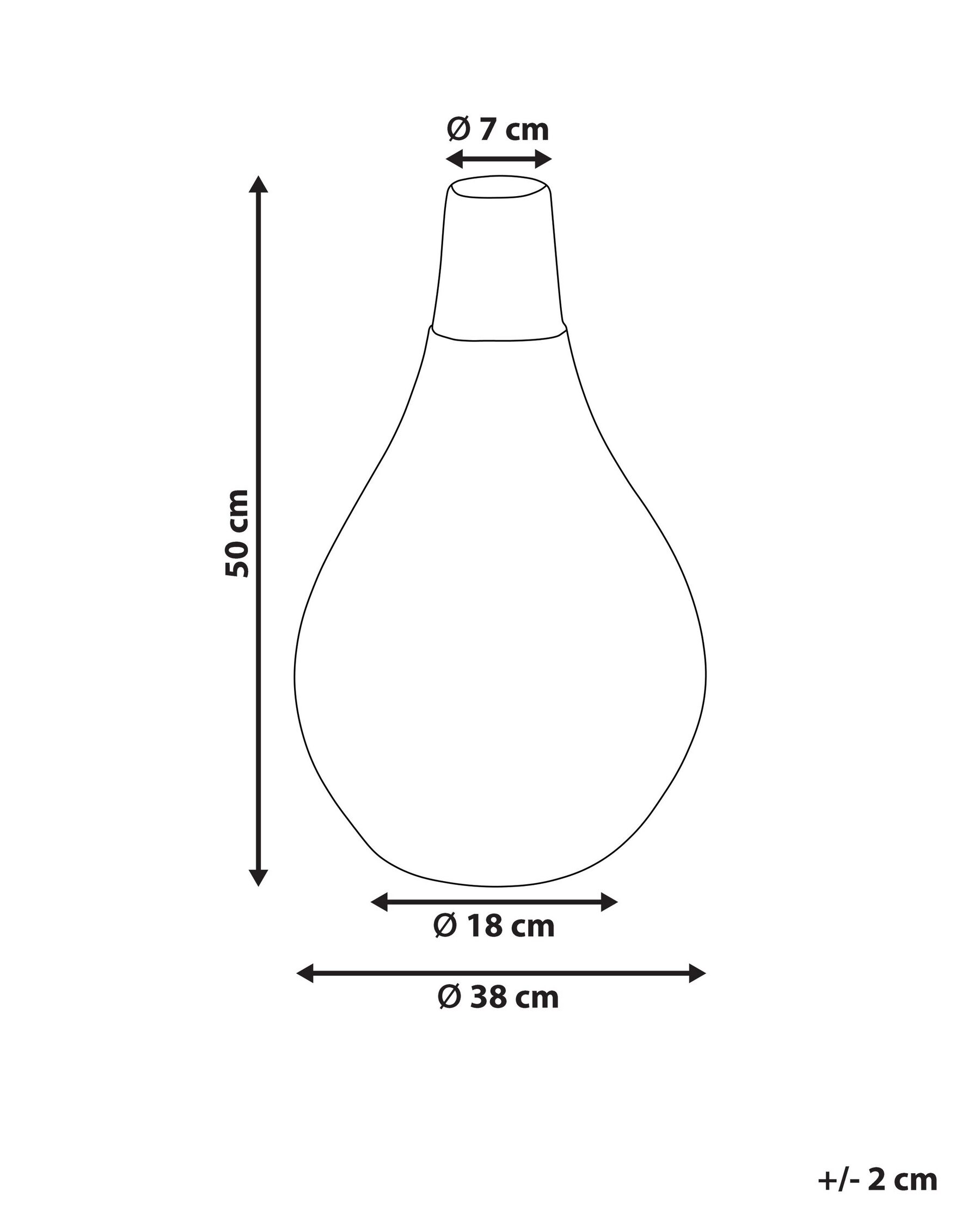 Dekovase OMBILIN 50 cm Keramik Weiß_849534