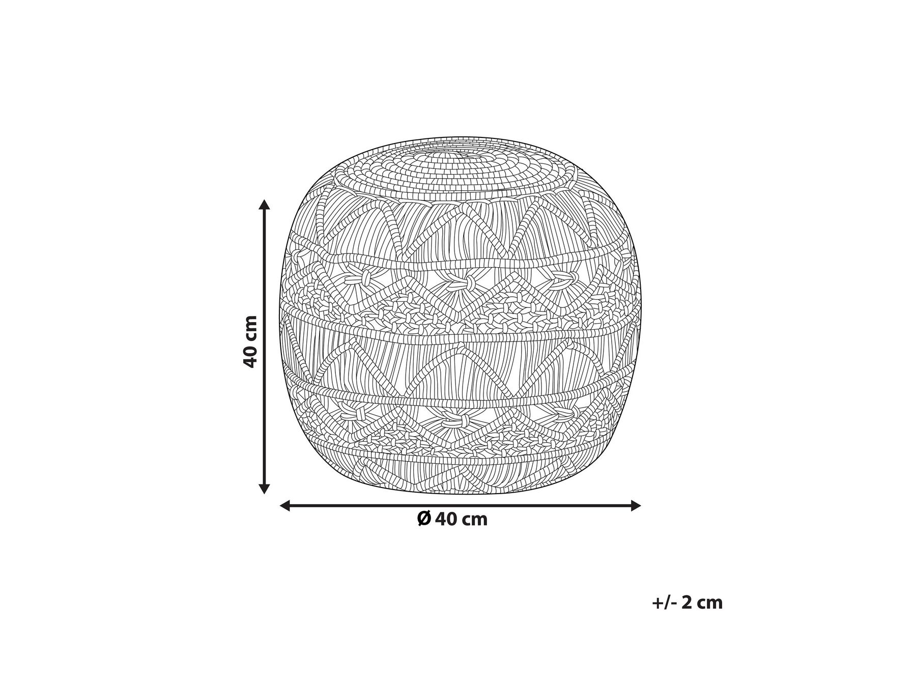 Pouffe Macramé KAYSERI Cotton Grey_782123