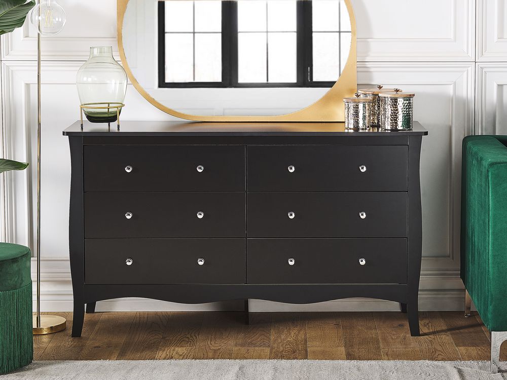 Kommode mit 6 Schubladen WINCHESTER Schwarz